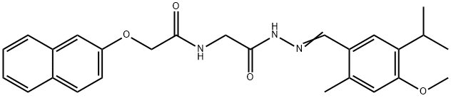 N-{2-[2-(5-isopropyl-4-methoxy-2-methylbenzylidene)hydrazino]-2-oxoethyl}-2-(2-naphthyloxy)acetamide Struktur