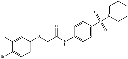 2-(4-bromo-3-methylphenoxy)-N-[4-(1-piperidinylsulfonyl)phenyl]acetamide Struktur