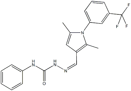 2,5-dimethyl-1-[3-(trifluoromethyl)phenyl]-1H-pyrrole-3-carbaldehyde N-phenylsemicarbazone Struktur