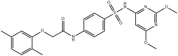 N-(4-{[(2,6-dimethoxypyrimidin-4-yl)amino]sulfonyl}phenyl)-2-(2,5-dimethylphenoxy)acetamide Struktur