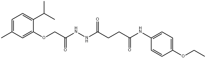 N-(4-ethoxyphenyl)-4-{2-[(2-isopropyl-5-methylphenoxy)acetyl]hydrazino}-4-oxobutanamide Struktur