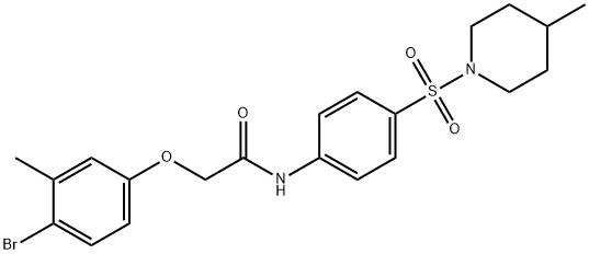 2-(4-bromo-3-methylphenoxy)-N-{4-[(4-methyl-1-piperidinyl)sulfonyl]phenyl}acetamide Struktur