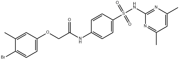 2-(4-bromo-3-methylphenoxy)-N-(4-{[(4,6-dimethyl-2-pyrimidinyl)amino]sulfonyl}phenyl)acetamide Struktur