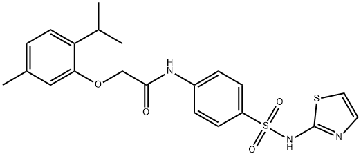 2-(2-isopropyl-5-methylphenoxy)-N-{4-[(1,3-thiazol-2-ylamino)sulfonyl]phenyl}acetamide Struktur