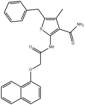 5-benzyl-4-methyl-2-{[(1-naphthyloxy)acetyl]amino}-3-thiophenecarboxamide Struktur