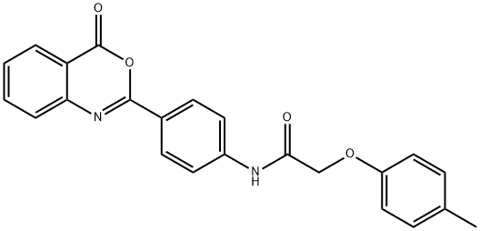 2-(4-methylphenoxy)-N-[4-(4-oxo-4H-3,1-benzoxazin-2-yl)phenyl]acetamide Struktur