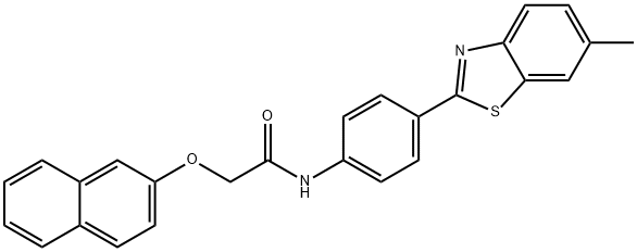 N-[4-(6-methyl-1,3-benzothiazol-2-yl)phenyl]-2-(2-naphthyloxy)acetamide Struktur