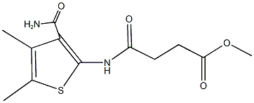 methyl 4-{[3-(aminocarbonyl)-4,5-dimethyl-2-thienyl]amino}-4-oxobutanoate Struktur