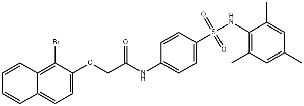 2-[(1-bromo-2-naphthyl)oxy]-N-{4-[(mesitylamino)sulfonyl]phenyl}acetamide Struktur