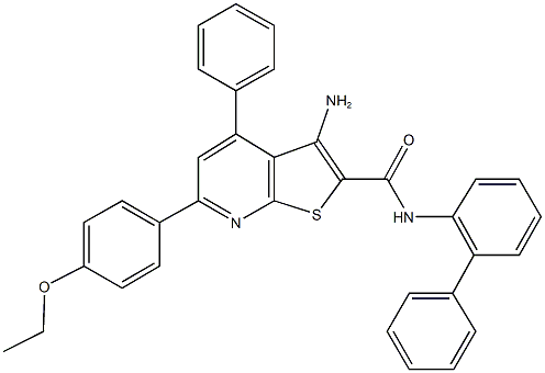 3-amino-N-[1,1'-biphenyl]-2-yl-6-(4-ethoxyphenyl)-4-phenylthieno[2,3-b]pyridine-2-carboxamide Struktur