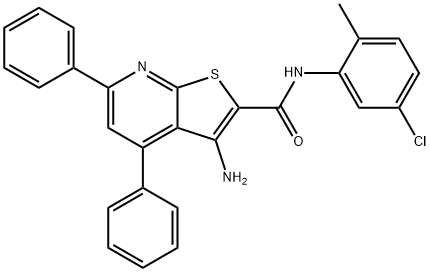 3-amino-N-(5-chloro-2-methylphenyl)-4,6-diphenylthieno[2,3-b]pyridine-2-carboxamide Struktur