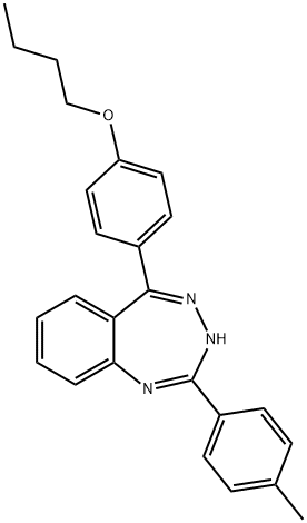 butyl 4-[2-(4-methylphenyl)-3H-1,3,4-benzotriazepin-5-yl]phenyl ether Struktur