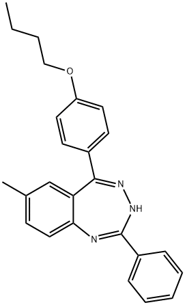 butyl 4-(7-methyl-2-phenyl-3H-1,3,4-benzotriazepin-5-yl)phenyl ether Struktur