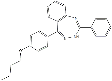 butyl 4-(2-phenyl-3H-1,3,4-benzotriazepin-5-yl)phenyl ether Struktur