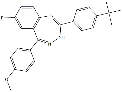 4-[2-(4-tert-butylphenyl)-7-fluoro-3H-1,3,4-benzotriazepin-5-yl]phenyl methyl ether Struktur