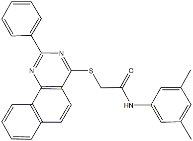 N-(3,5-dimethylphenyl)-2-[(2-phenylbenzo[h]quinazolin-4-yl)sulfanyl]acetamide Struktur