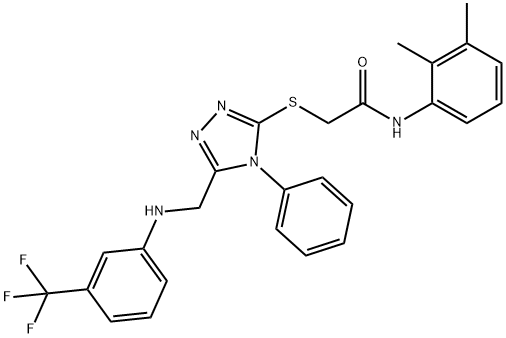 N-(2,3-dimethylphenyl)-2-[(4-phenyl-5-{[3-(trifluoromethyl)anilino]methyl}-4H-1,2,4-triazol-3-yl)sulfanyl]acetamide Struktur