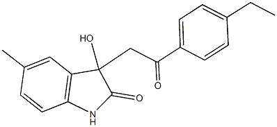 3-[2-(4-ethylphenyl)-2-oxoethyl]-3-hydroxy-5-methyl-1,3-dihydro-2H-indol-2-one Struktur