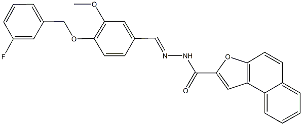 N'-{4-[(3-fluorobenzyl)oxy]-3-methoxybenzylidene}naphtho[2,1-b]furan-2-carbohydrazide Struktur