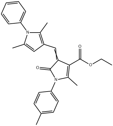 ethyl 4-[(2,5-dimethyl-1-phenyl-1H-pyrrol-3-yl)methylene]-2-methyl-1-(4-methylphenyl)-5-oxo-4,5-dihydro-1H-pyrrole-3-carboxylate Struktur