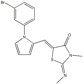 5-{[1-(3-bromophenyl)-1H-pyrrol-2-yl]methylene}-3-methyl-2-(methylimino)-1,3-thiazolidin-4-one Struktur