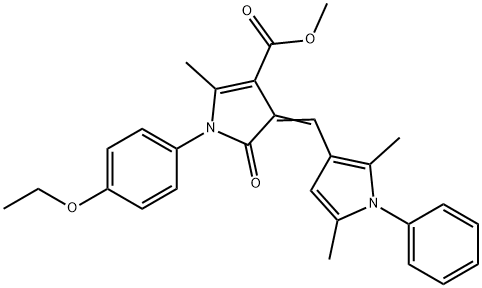 methyl 4-[(2,5-dimethyl-1-phenyl-1H-pyrrol-3-yl)methylene]-1-(4-ethoxyphenyl)-2-methyl-5-oxo-4,5-dihydro-1H-pyrrole-3-carboxylate Struktur