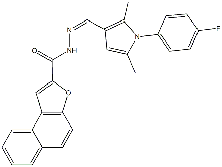 N'-{[1-(4-fluorophenyl)-2,5-dimethyl-1H-pyrrol-3-yl]methylene}naphtho[2,1-b]furan-2-carbohydrazide Struktur