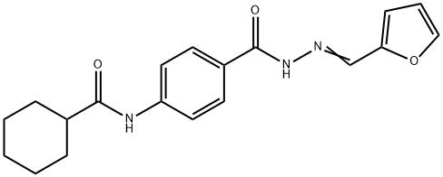 N-(4-{[2-(2-furylmethylene)hydrazino]carbonyl}phenyl)cyclohexanecarboxamide Struktur