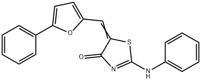 5-[(5-phenyl-2-furyl)methylene]-2-(phenylimino)-1,3-thiazolidin-4-one Struktur