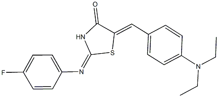 5-[4-(diethylamino)benzylidene]-2-[(4-fluorophenyl)imino]-1,3-thiazolidin-4-one Struktur