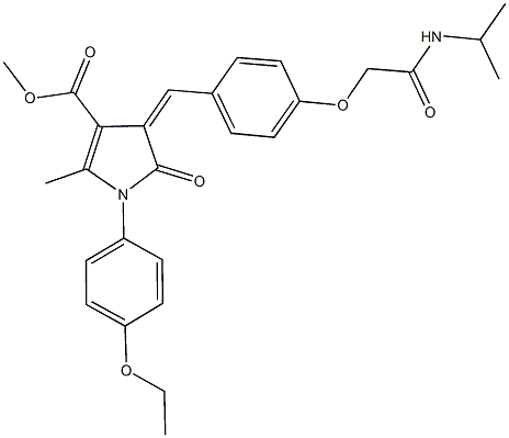 methyl 1-(4-ethoxyphenyl)-4-{4-[2-(isopropylamino)-2-oxoethoxy]benzylidene}-2-methyl-5-oxo-4,5-dihydro-1H-pyrrole-3-carboxylate Struktur