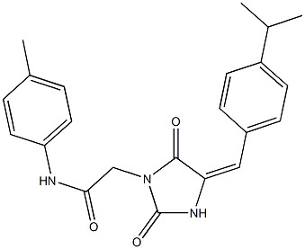 2-[4-(4-isopropylbenzylidene)-2,5-dioxo-1-imidazolidinyl]-N-(4-methylphenyl)acetamide Struktur