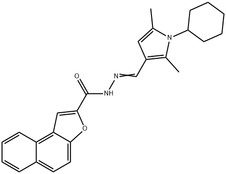 N'-[(1-cyclohexyl-2,5-dimethyl-1H-pyrrol-3-yl)methylene]naphtho[2,1-b]furan-2-carbohydrazide Struktur