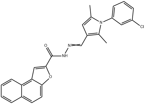 N'-{[1-(3-chlorophenyl)-2,5-dimethyl-1H-pyrrol-3-yl]methylene}naphtho[2,1-b]furan-2-carbohydrazide Struktur