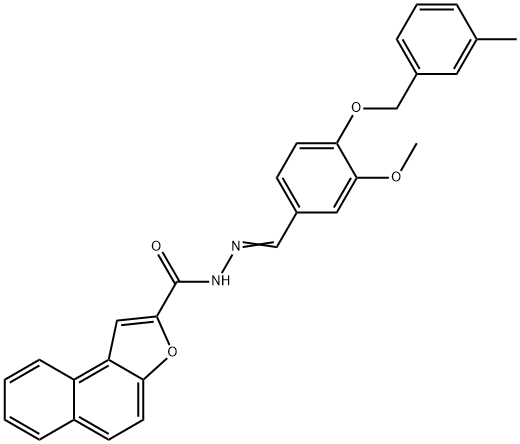 N'-{3-methoxy-4-[(3-methylbenzyl)oxy]benzylidene}naphtho[2,1-b]furan-2-carbohydrazide Struktur