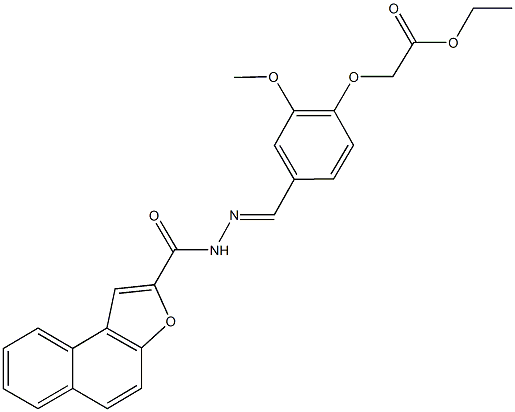 ethyl {2-methoxy-4-[2-(naphtho[2,1-b]furan-2-ylcarbonyl)carbohydrazonoyl]phenoxy}acetate Struktur