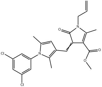 methyl 1-allyl-4-{[1-(3,5-dichlorophenyl)-2,5-dimethyl-1H-pyrrol-3-yl]methylene}-2-methyl-5-oxo-4,5-dihydro-1H-pyrrole-3-carboxylate Struktur