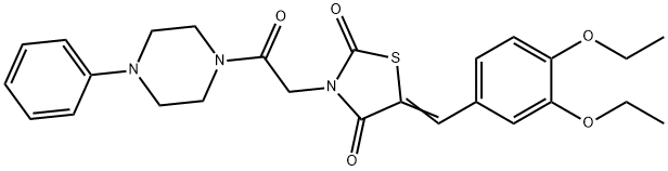 5-(3,4-diethoxybenzylidene)-3-[2-oxo-2-(4-phenylpiperazin-1-yl)ethyl]-1,3-thiazolidine-2,4-dione Struktur