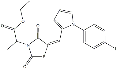 ethyl 2-(5-{[1-(4-iodophenyl)-1H-pyrrol-2-yl]methylene}-2,4-dioxo-1,3-thiazolidin-3-yl)propanoate Struktur