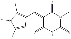 1-methyl-2-thioxo-5-[(1,2,5-trimethyl-1H-pyrrol-3-yl)methylene]dihydro-4,6(1H,5H)-pyrimidinedione Struktur