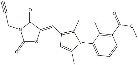 methyl 3-(3-{[2,4-dioxo-3-(2-propynyl)-1,3-thiazolidin-5-ylidene]methyl}-2,5-dimethyl-1H-pyrrol-1-yl)-2-methylbenzoate Struktur