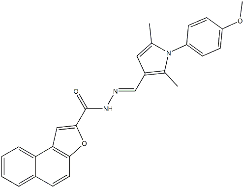 N'-{[1-(4-methoxyphenyl)-2,5-dimethyl-1H-pyrrol-3-yl]methylene}naphtho[2,1-b]furan-2-carbohydrazide Struktur