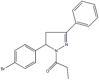 5-(4-bromophenyl)-3-phenyl-1-propionyl-4,5-dihydro-1H-pyrazole Struktur