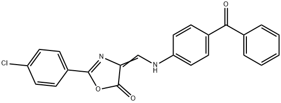 4-[(4-benzoylanilino)methylene]-2-(4-chlorophenyl)-1,3-oxazol-5(4H)-one Struktur