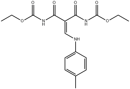 ethyl 2-{[(ethoxycarbonyl)amino]carbonyl}-3-(4-toluidino)acryloylcarbamate Struktur