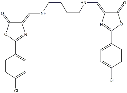 2-(4-chlorophenyl)-4-{[(4-{[(2-(4-chlorophenyl)-5-oxo-1,3-oxazol-4(5H)-ylidene)methyl]amino}butyl)amino]methylene}-1,3-oxazol-5(4H)-one Struktur