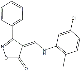 4-[(5-chloro-2-methylanilino)methylene]-3-phenyl-5(4H)-isoxazolone Struktur