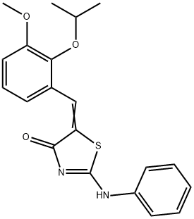 5-(2-isopropoxy-3-methoxybenzylidene)-2-(phenylimino)-1,3-thiazolidin-4-one Struktur