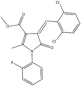 methyl 4-(2,6-dichlorobenzylidene)-1-(2-fluorophenyl)-2-methyl-5-oxo-4,5-dihydro-1H-pyrrole-3-carboxylate Struktur