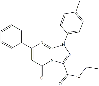 ethyl 1-(4-methylphenyl)-5-oxo-7-phenyl-1,5-dihydro[1,2,4]triazolo[4,3-a]pyrimidine-3-carboxylate Struktur